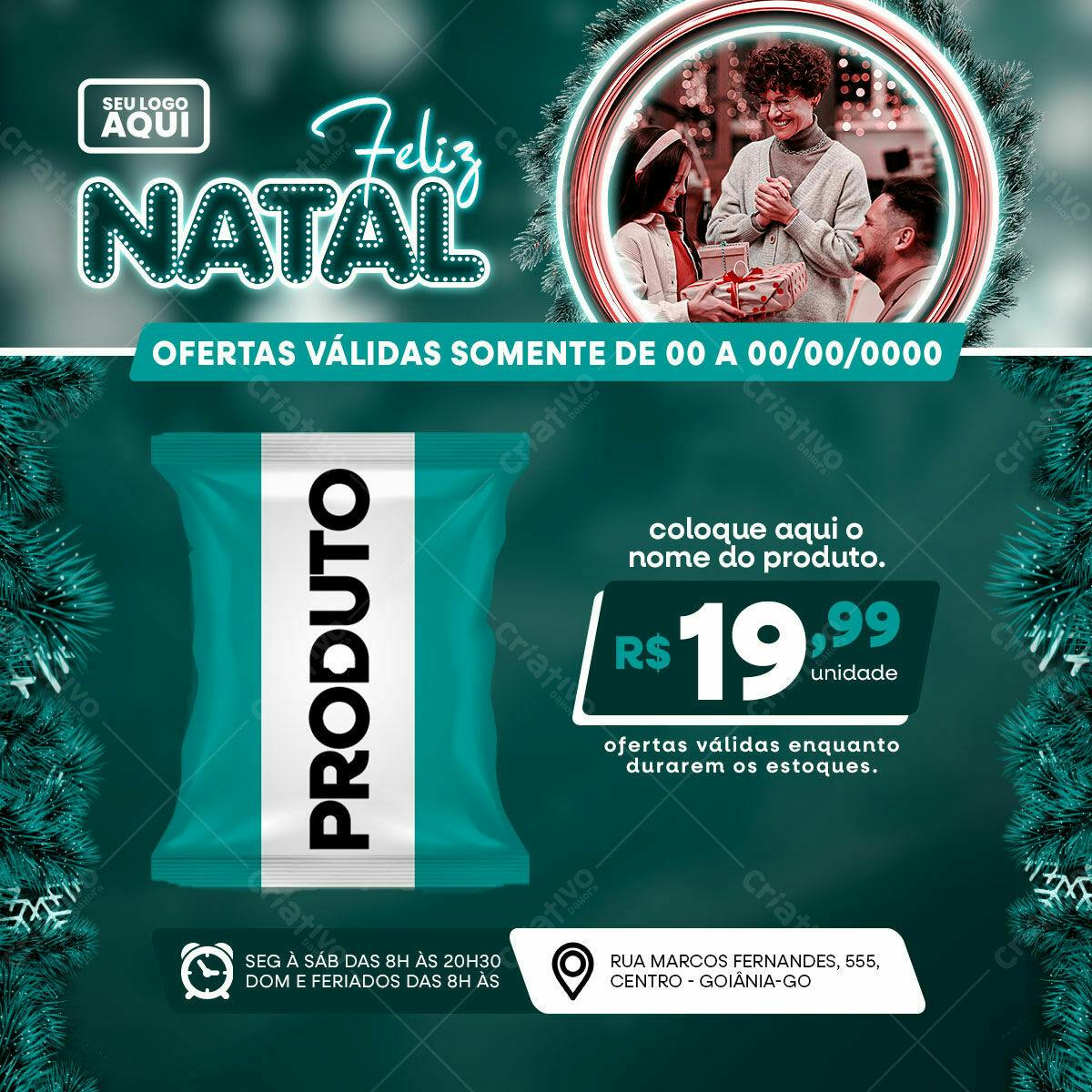 Flyer Natalino para Promoção de Fim de Ano PSD Editável