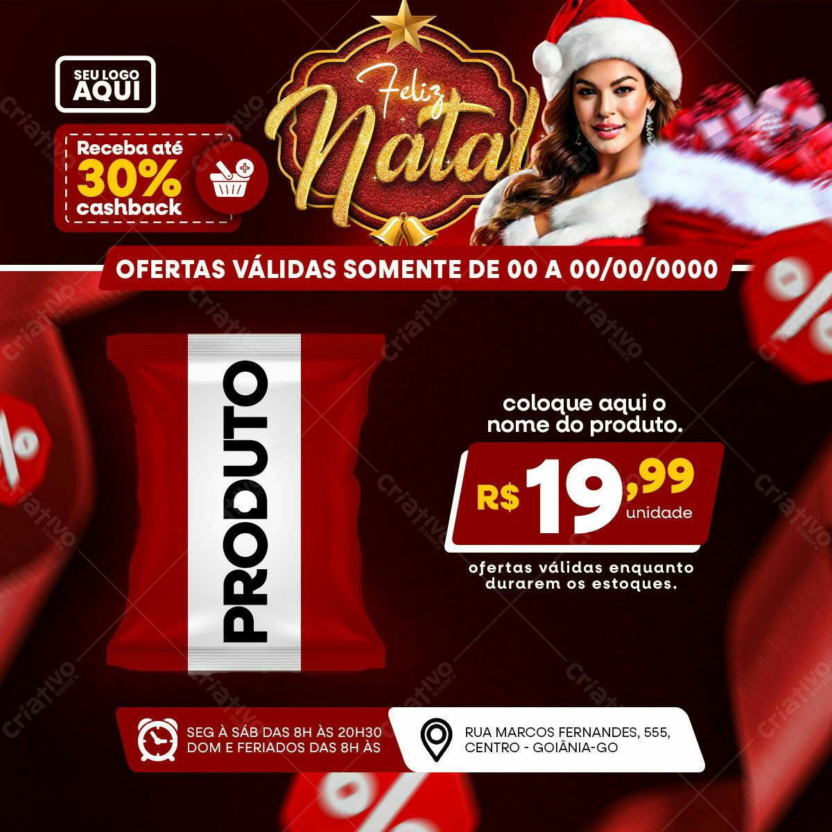 Flyer Natalino para Promoção de Fim de Ano PSD Editável