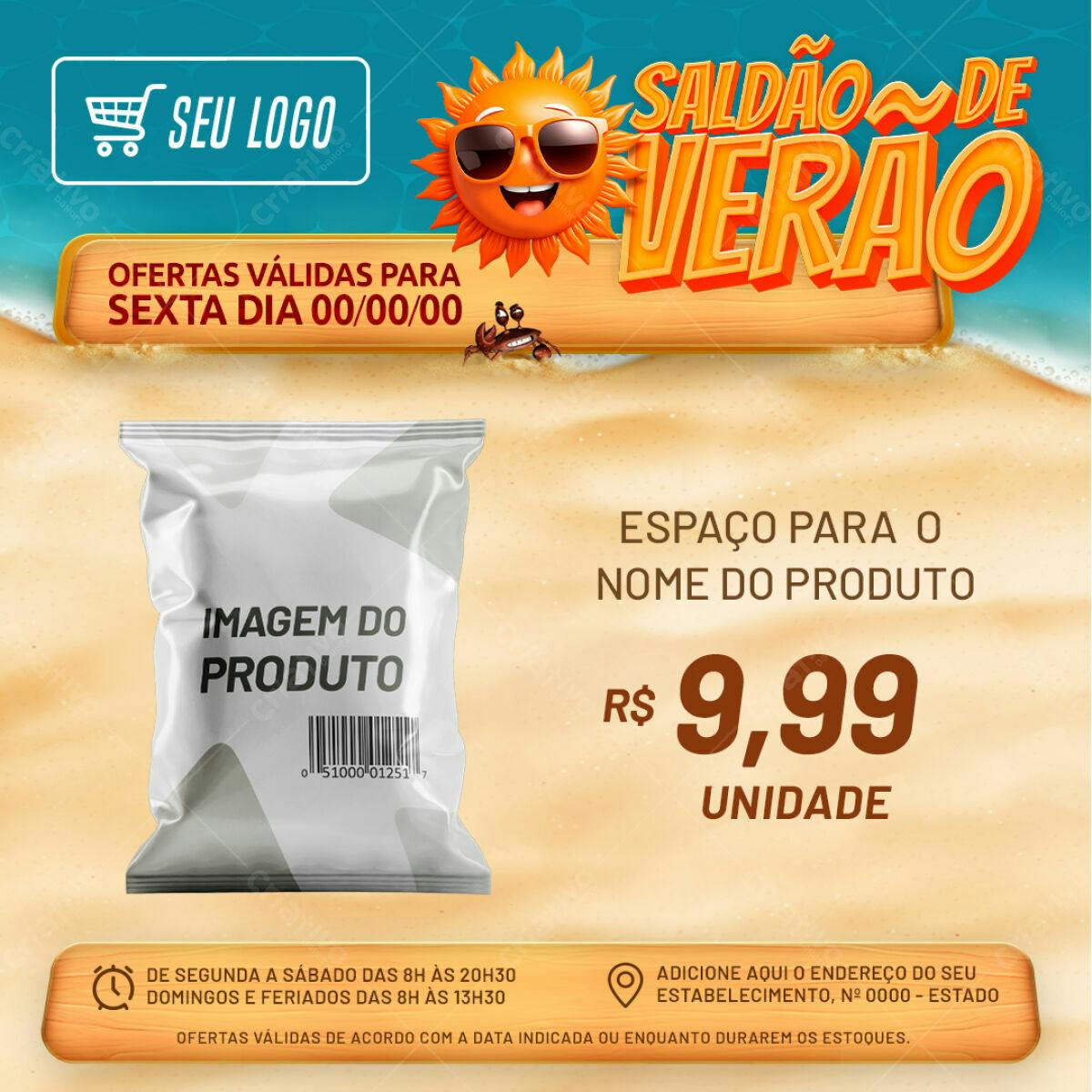 Embalagem para Saldão de Verão PSD Editável