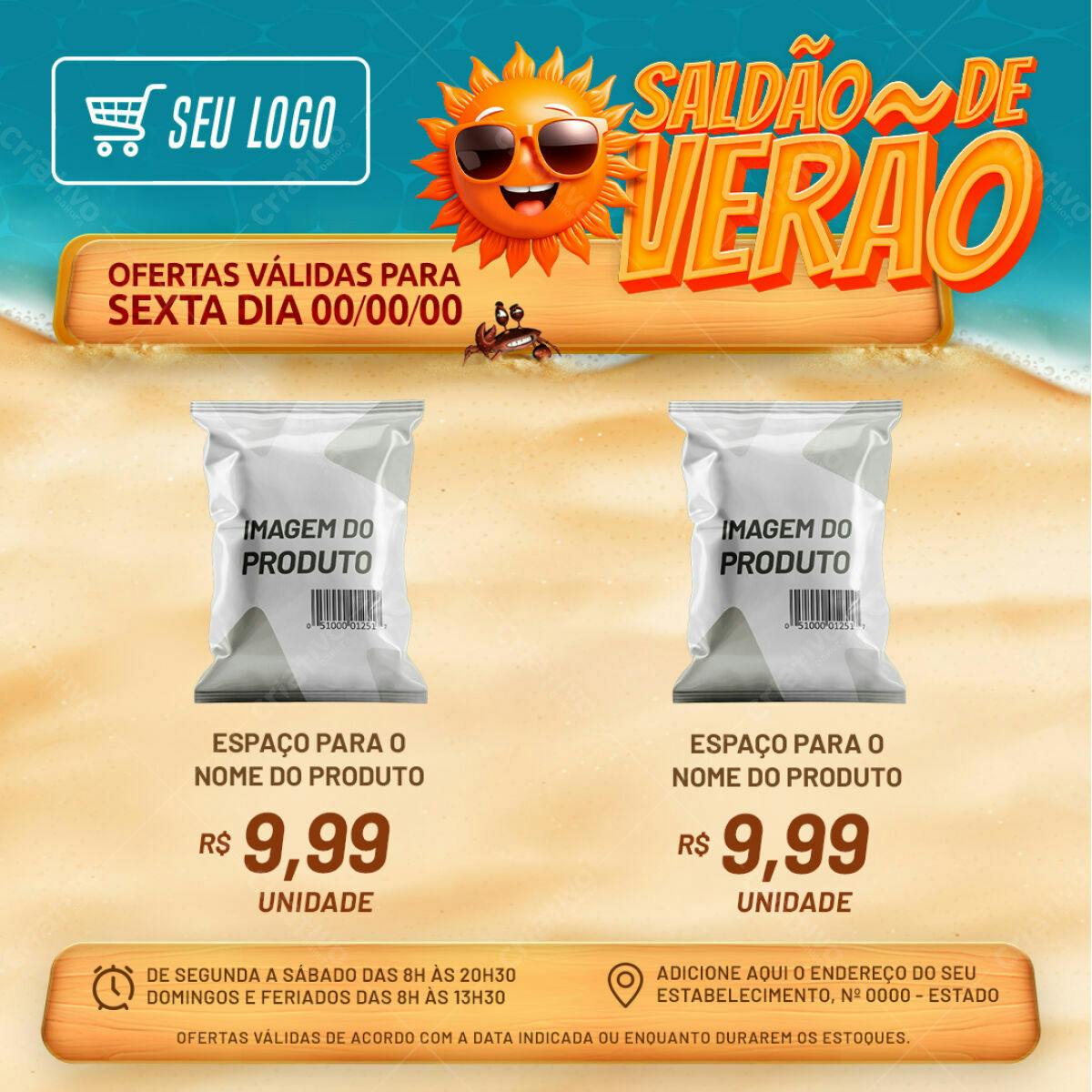 Flyer Saldão de Verão PSD Editável