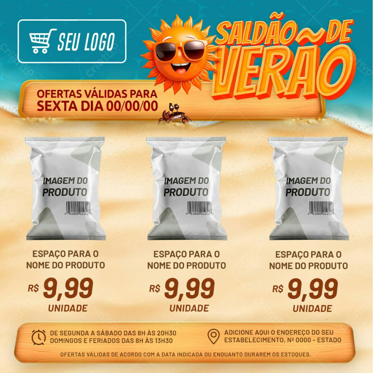 Embalagem para Saldão de Verão PSD Editável