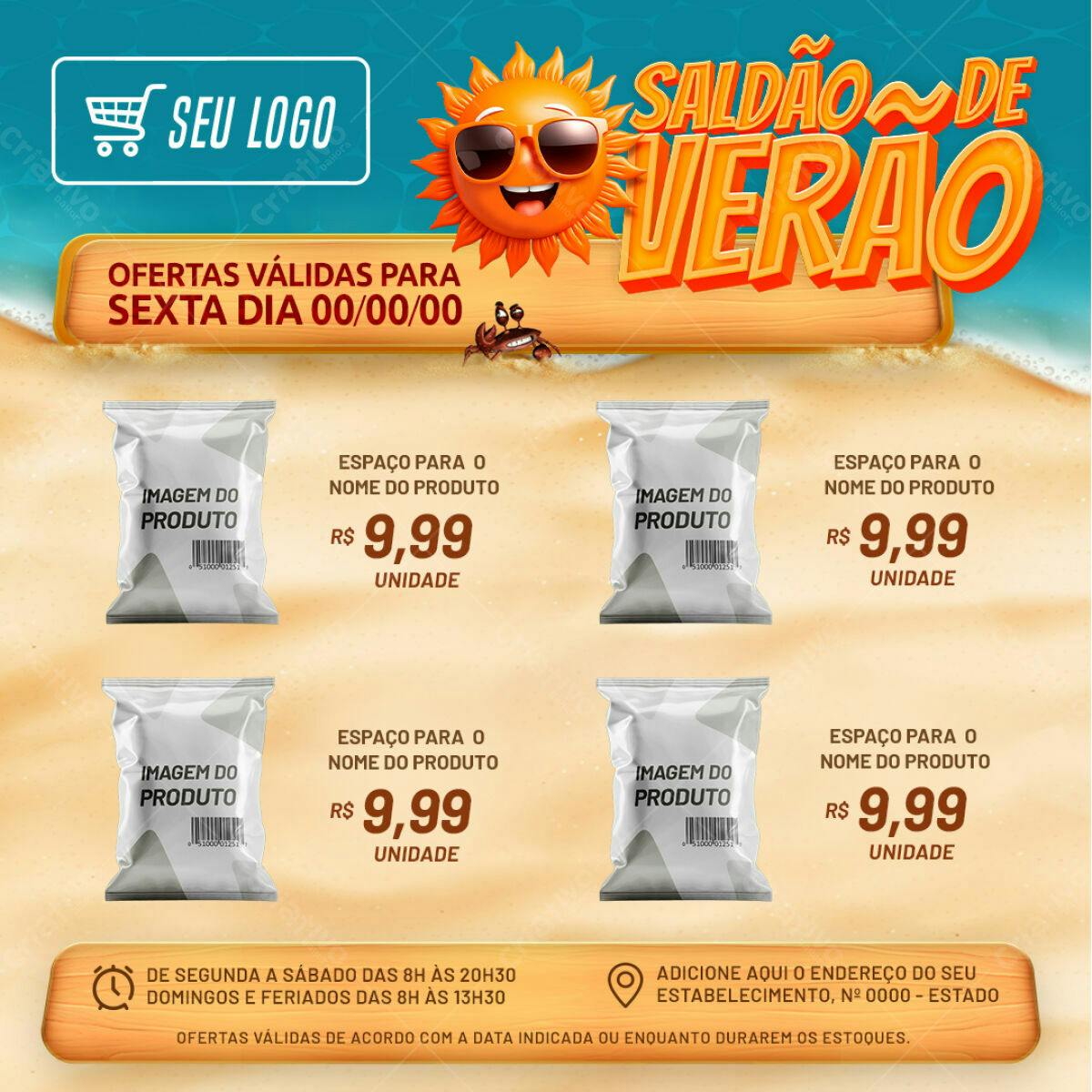 Flyer Saldão de Verão PSD Editável