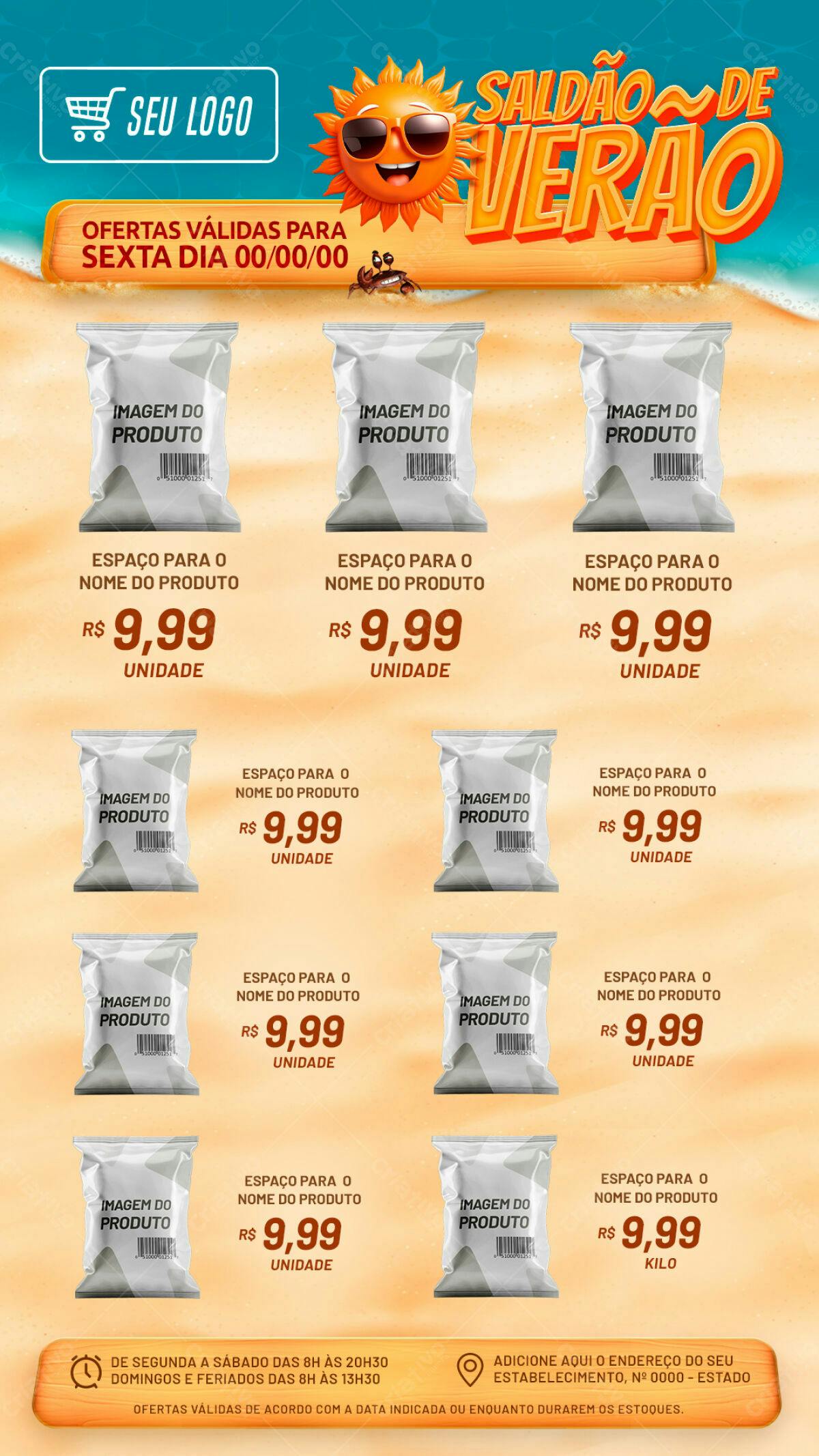 Flyer Saldão de Verão PSD Editável