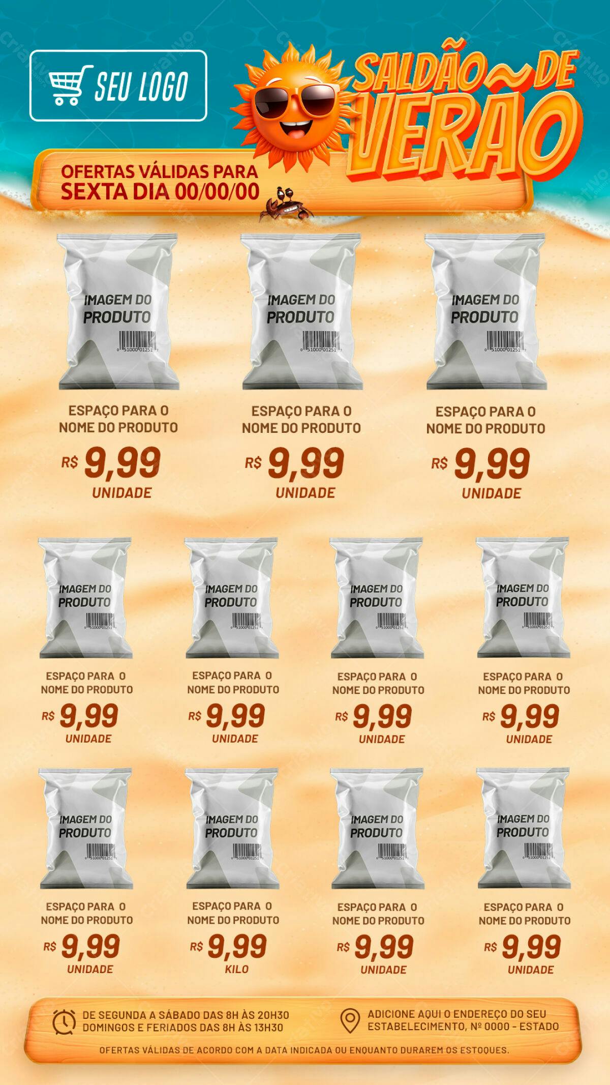 Flyer Saldão de Verão PSD Editável