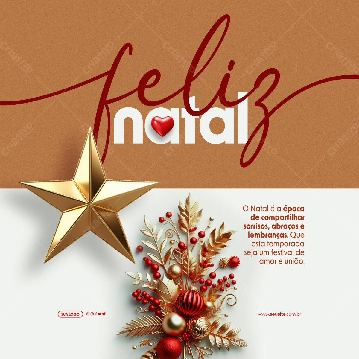 Postagem de Natal PSD Editável