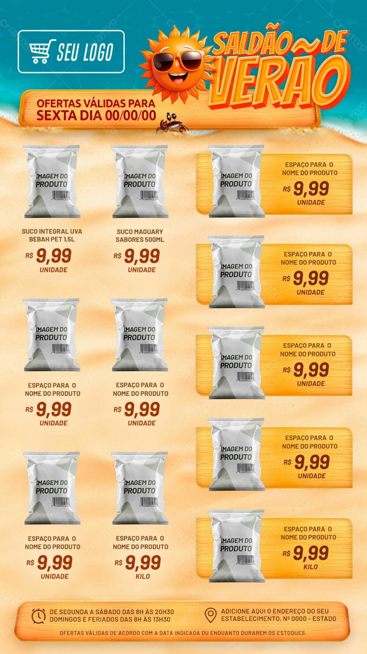 Flyer Saldão de Verão PSD Editável