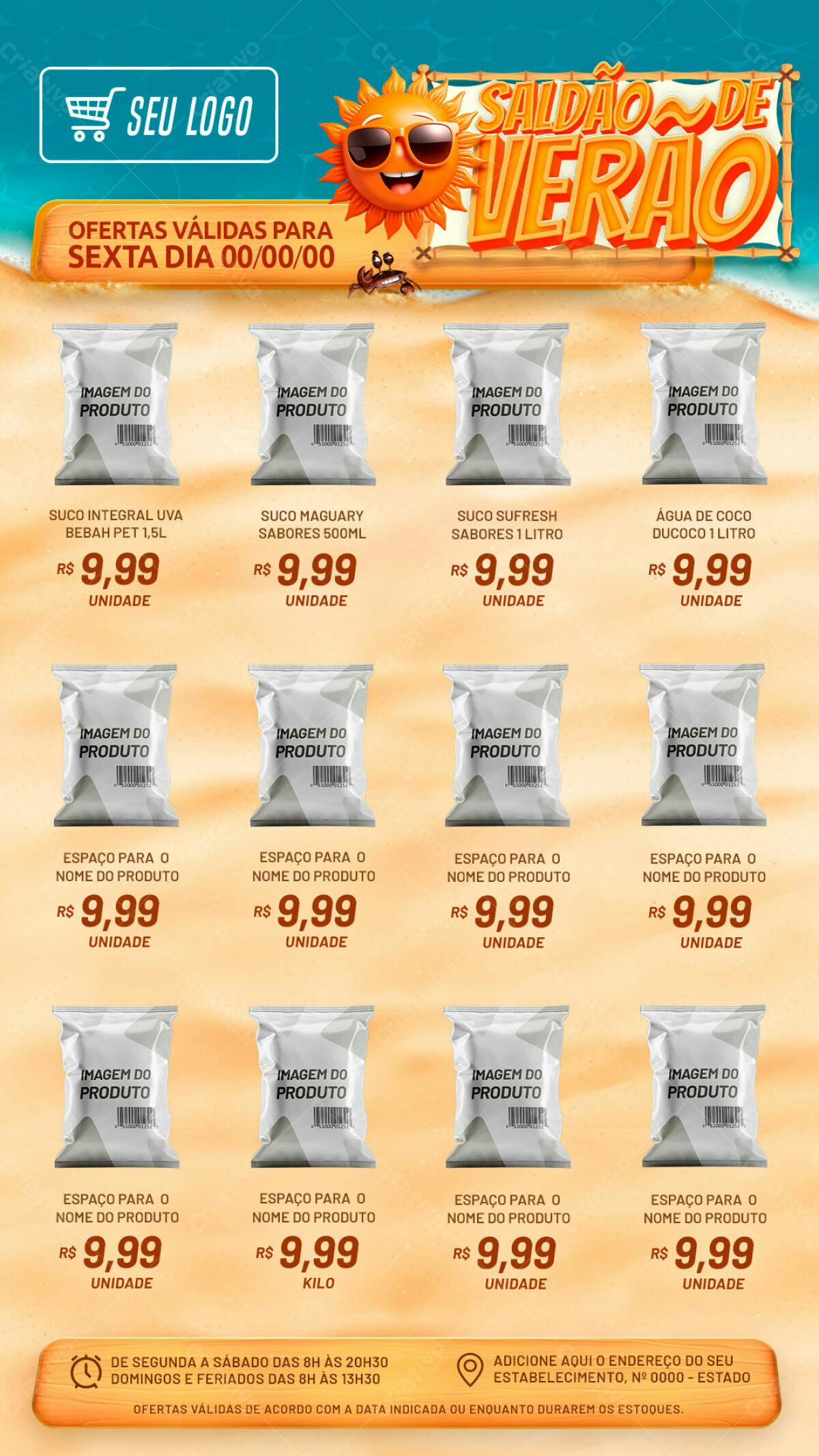 Flyer Saldão de Verão PSD Editável