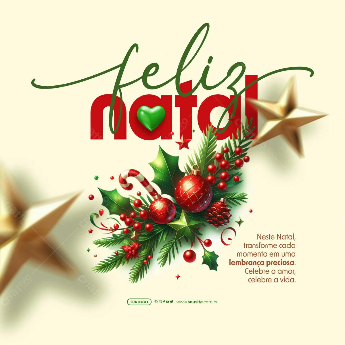 Postagem Feliz Natal PSD Editável