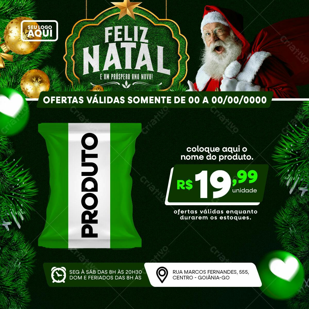 Embalagem de Produto para Natal PSD Editável