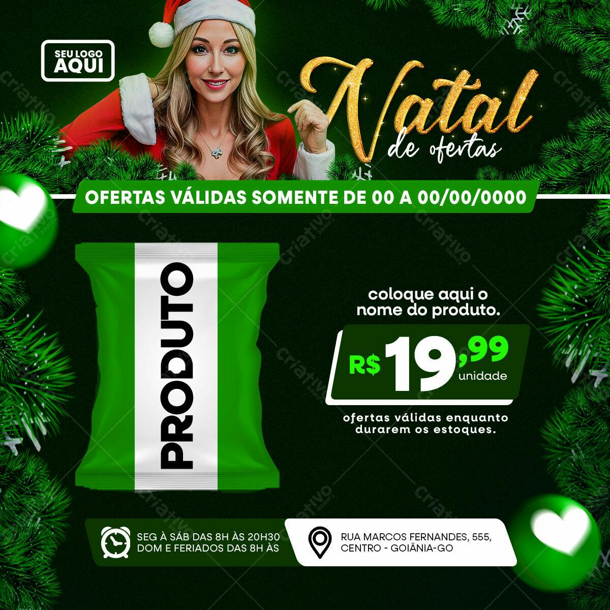 Flyer Natal de Ofertas PSD Editável