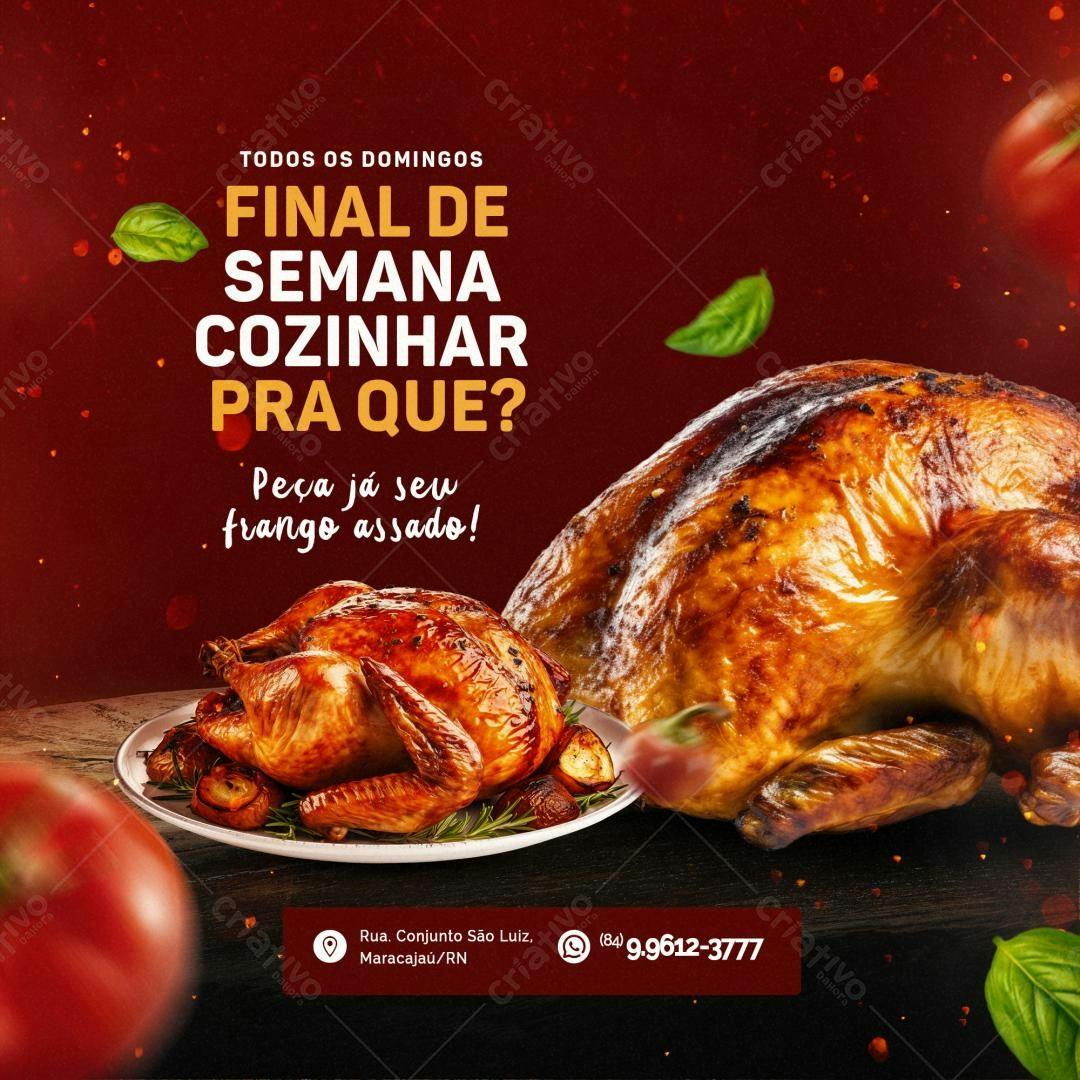 Flyer Domingo de Frango Assado PSD Editável