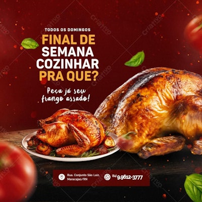 Flyer Domingo de Frango Assado PSD Editável
