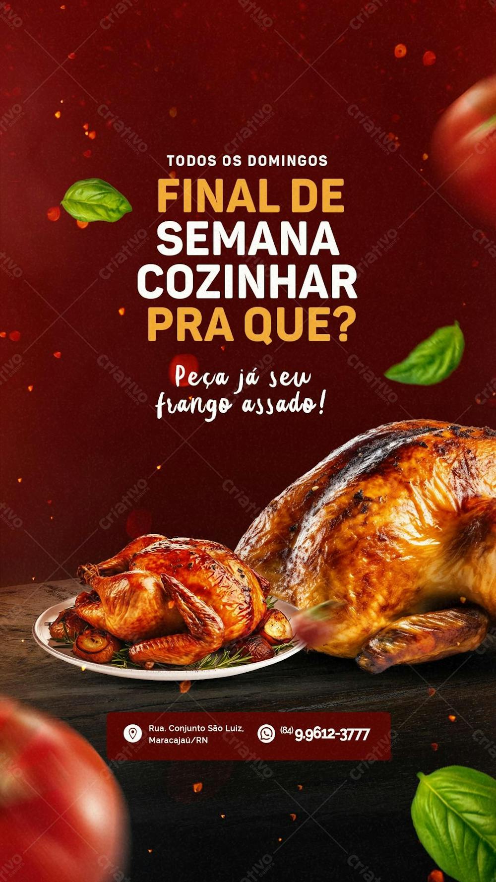 Story Frango Assado Final De Semana Cozinhar Pra Quer Social Media Psd Editavel