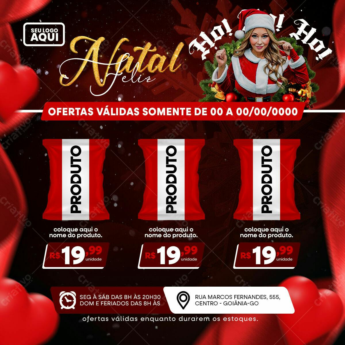 Flyer Natalino para Promoção de Produtos PSD Editável
