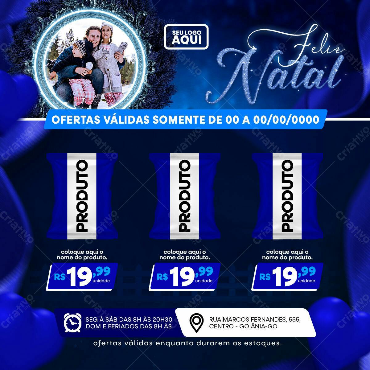 Flyer de Natal com Produtos PSD Editável