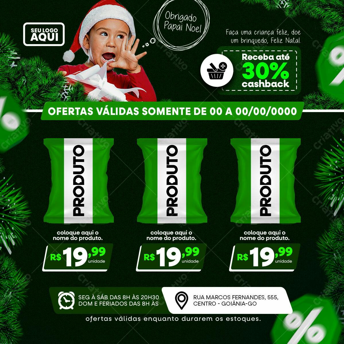 Embalagem de Produto para Natal PSD Editável