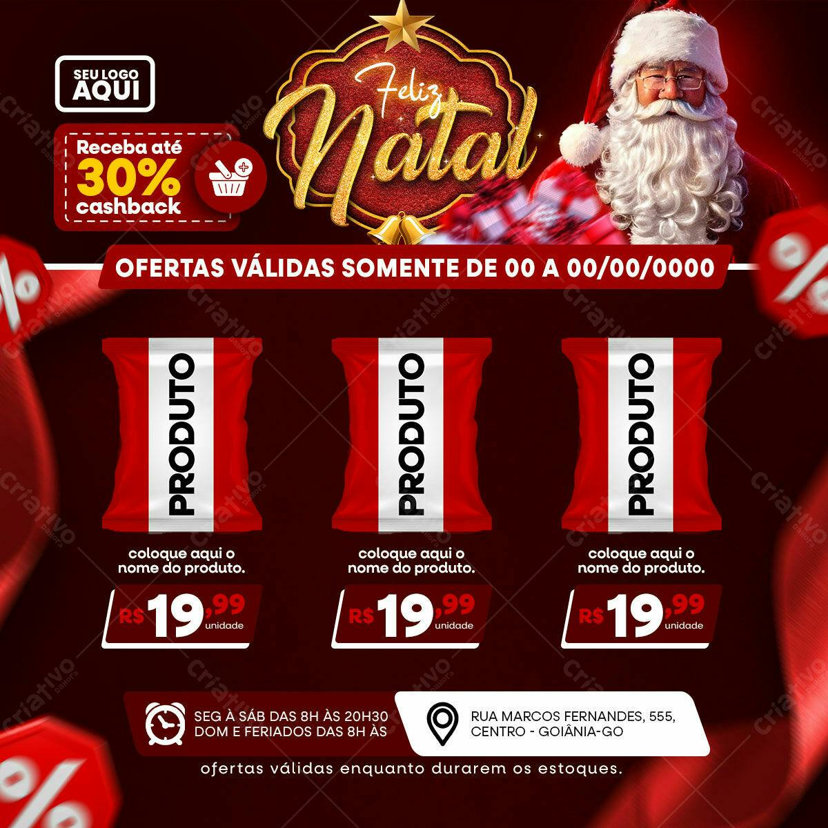 Flyer de Natal com Papai Noel PSD Editável