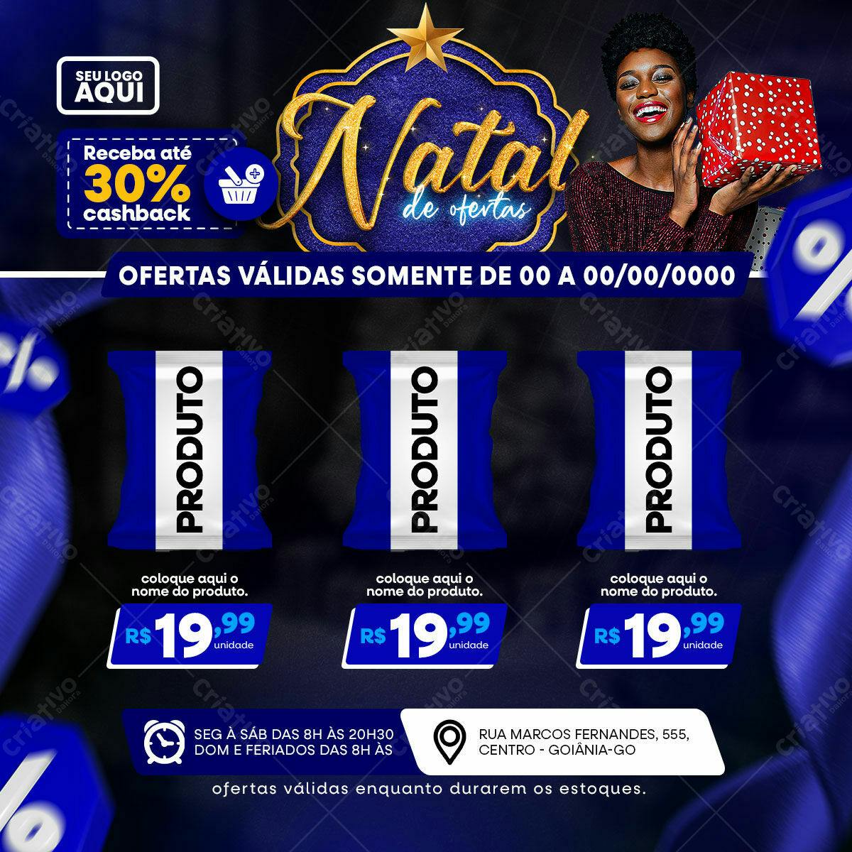 Flyer Natal de Ofertas com Cashback PSD Editável