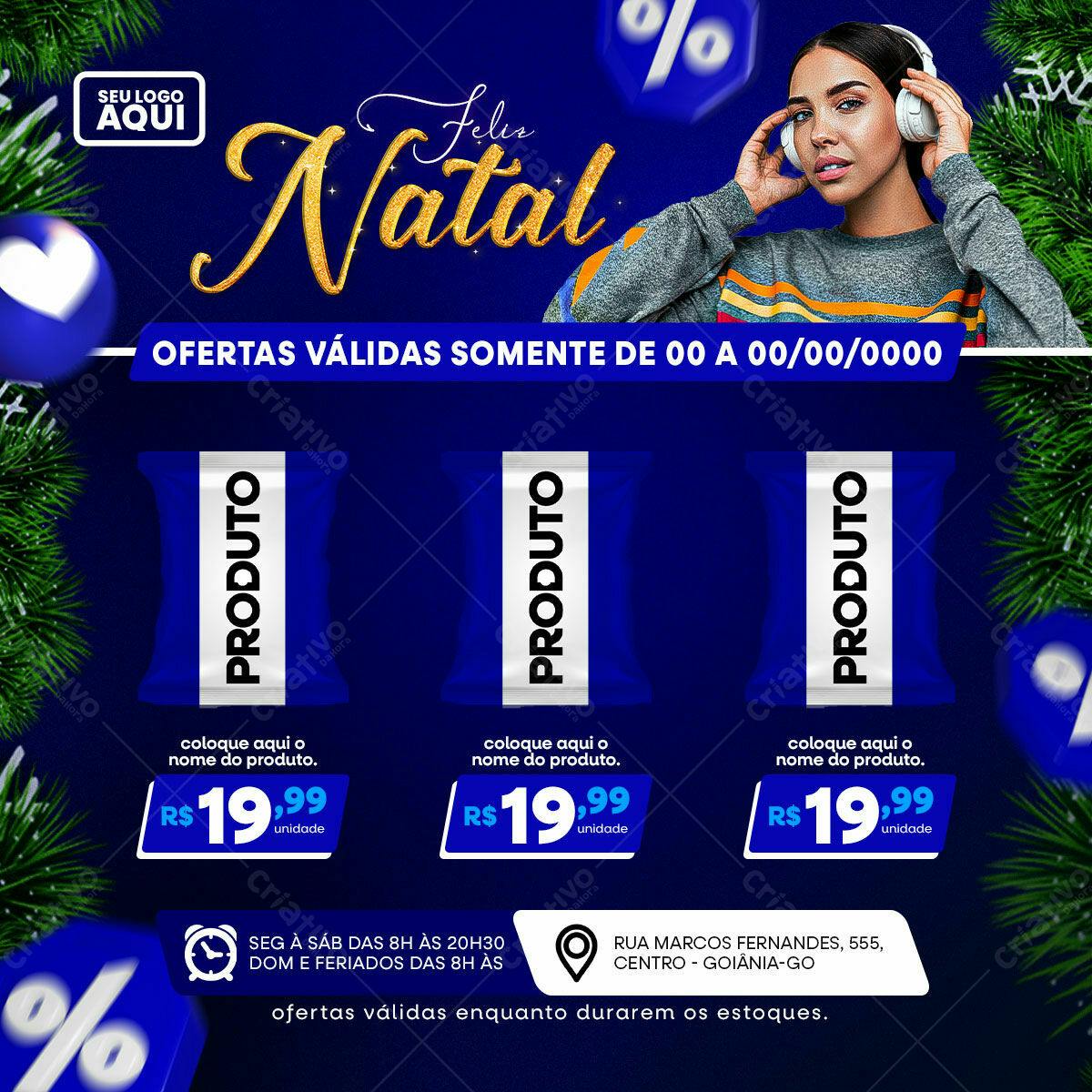 Flyer de Natal com Ofertas PSD Editável