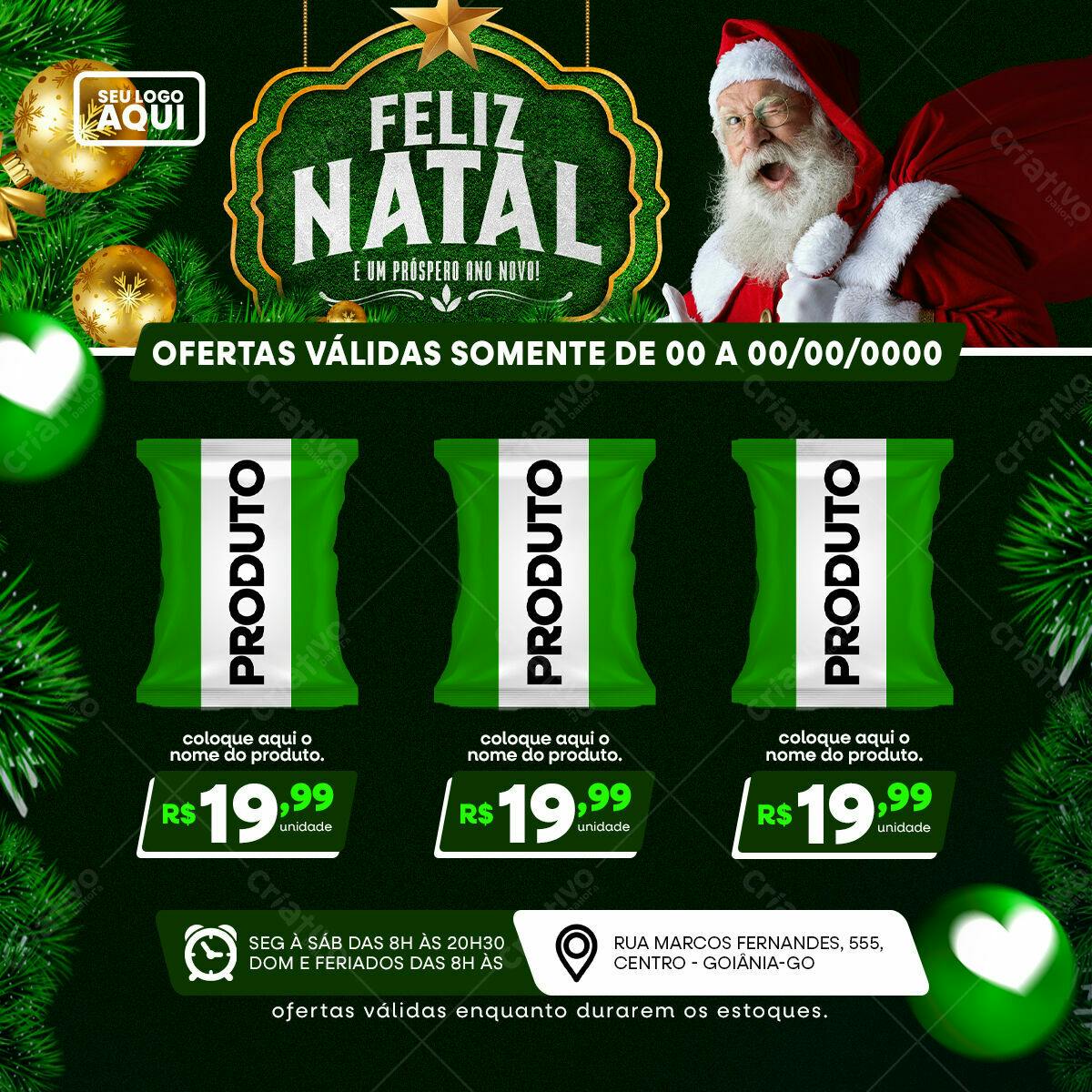 Flyer Natalino Promoção de Produtos PSD Editável