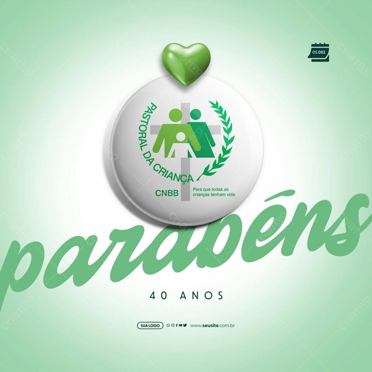 Flyer para Aniversário da Pastoral da Criança PSD Editável