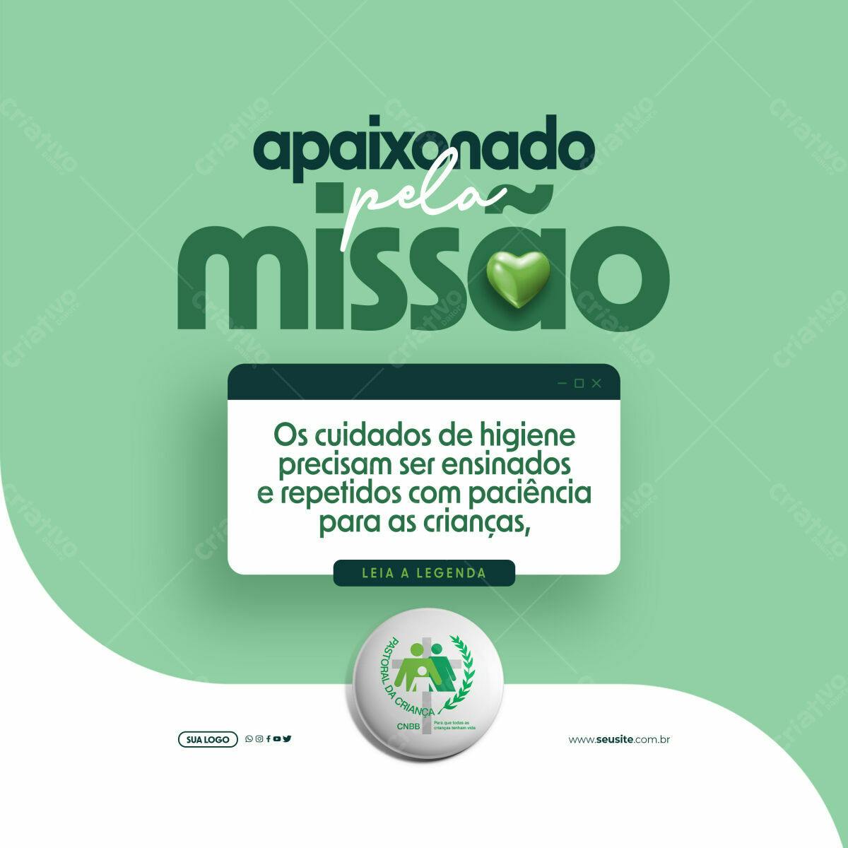 Post para Campanha de Higiene Infantil PSD Editável
