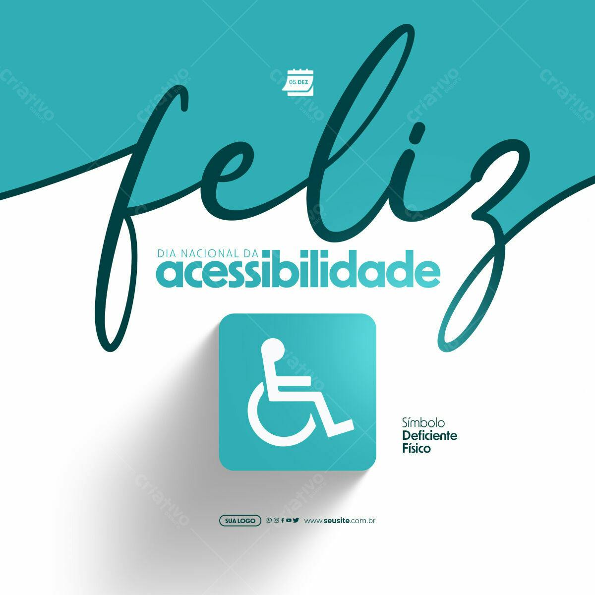 Post para Dia Nacional da Acessibilidade PSD Editável