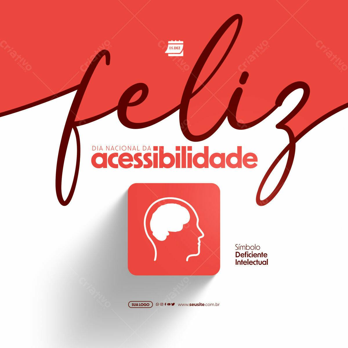 Flyer Dia Nacional da Acessibilidade PSD Editável