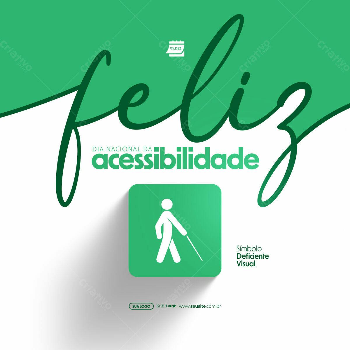 Post para o Dia Nacional da Acessibilidade PSD Editável