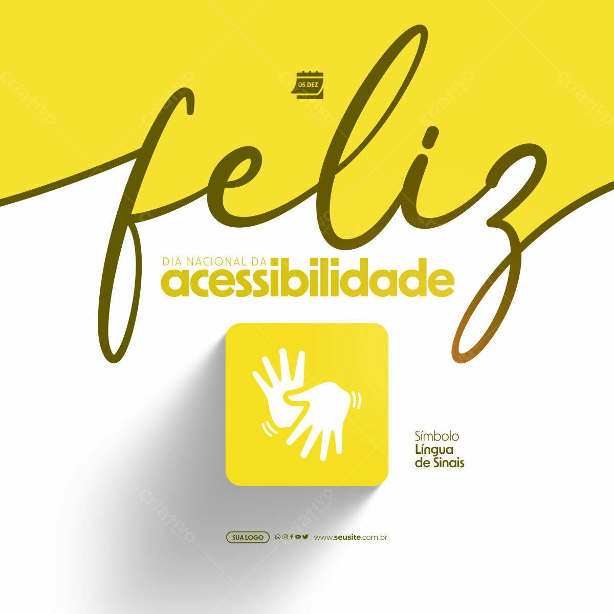 Post para Dia Nacional da Acessibilidade PSD Editável