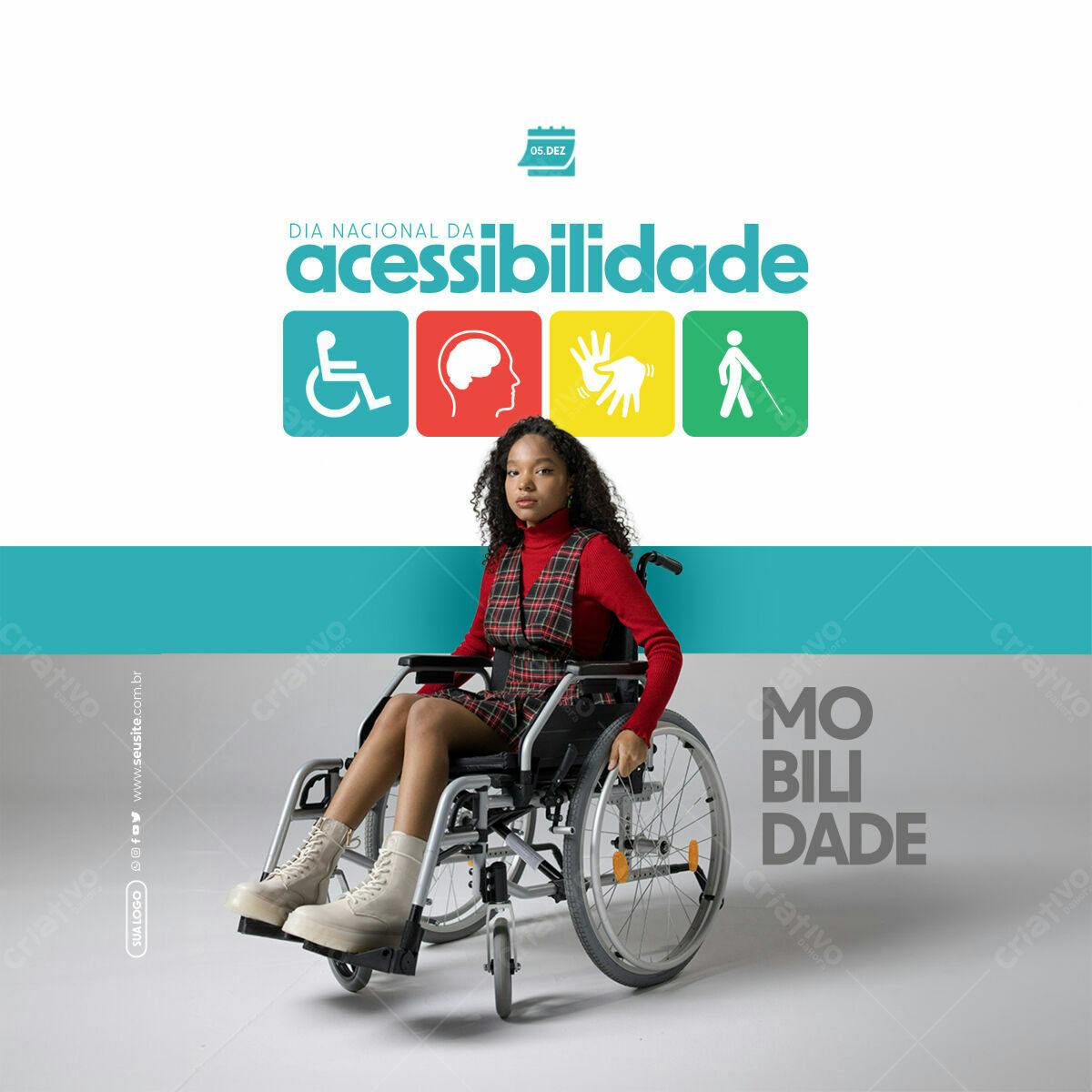 PSD para o Dia Nacional da Acessibilidade Editável