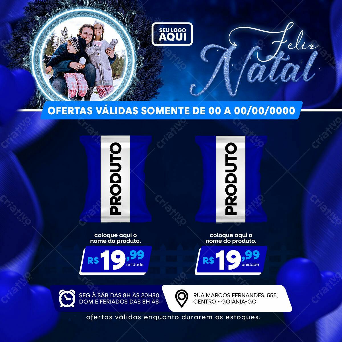 Flyer Natalino com Família PSD Editável