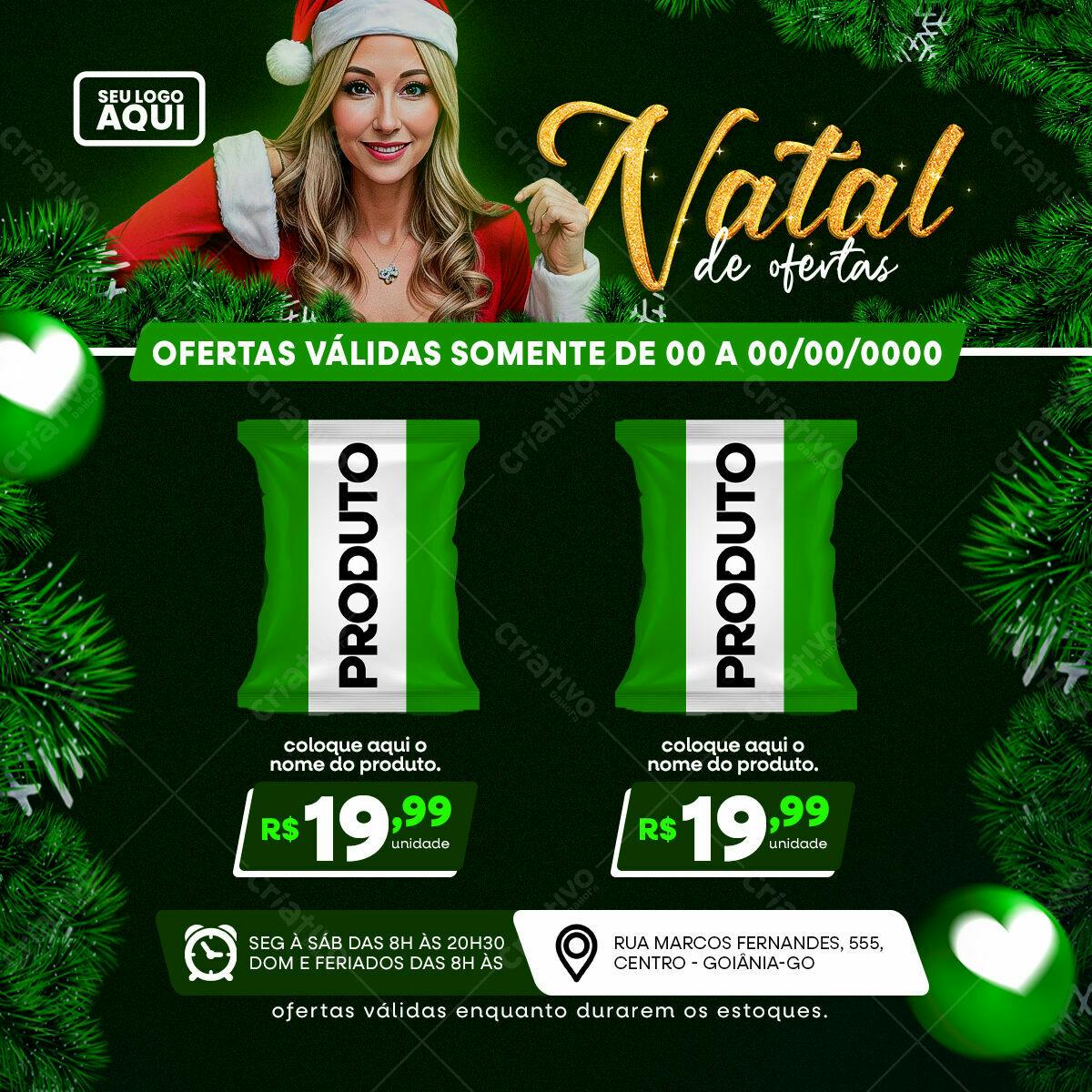 Flyer Natalino com Ofertas PSD Editável