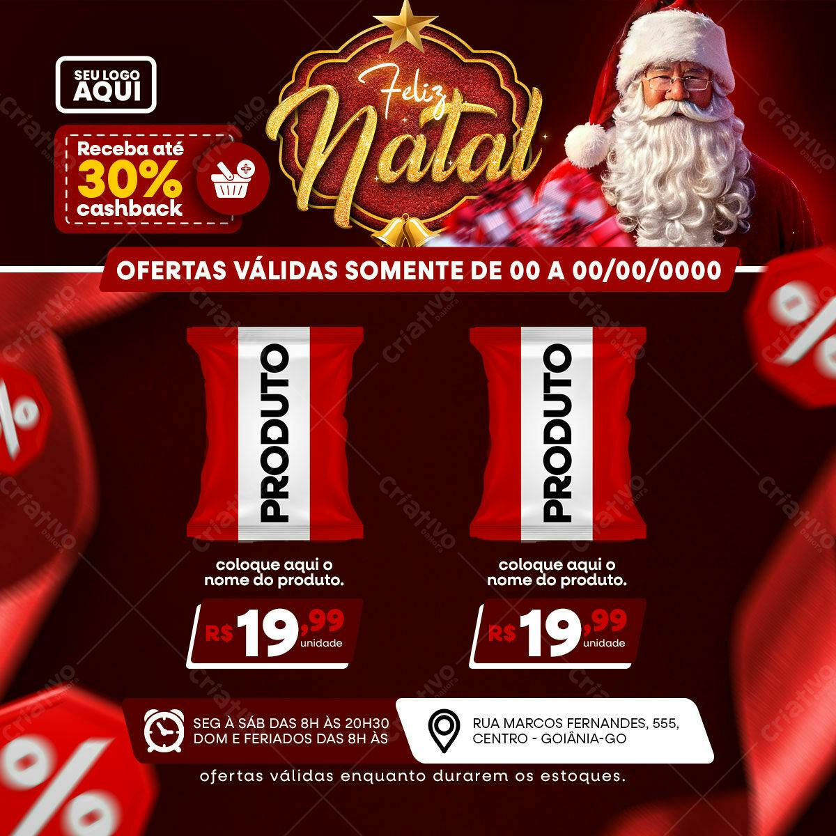 Embalagem de Produto para Natal PSD Editável