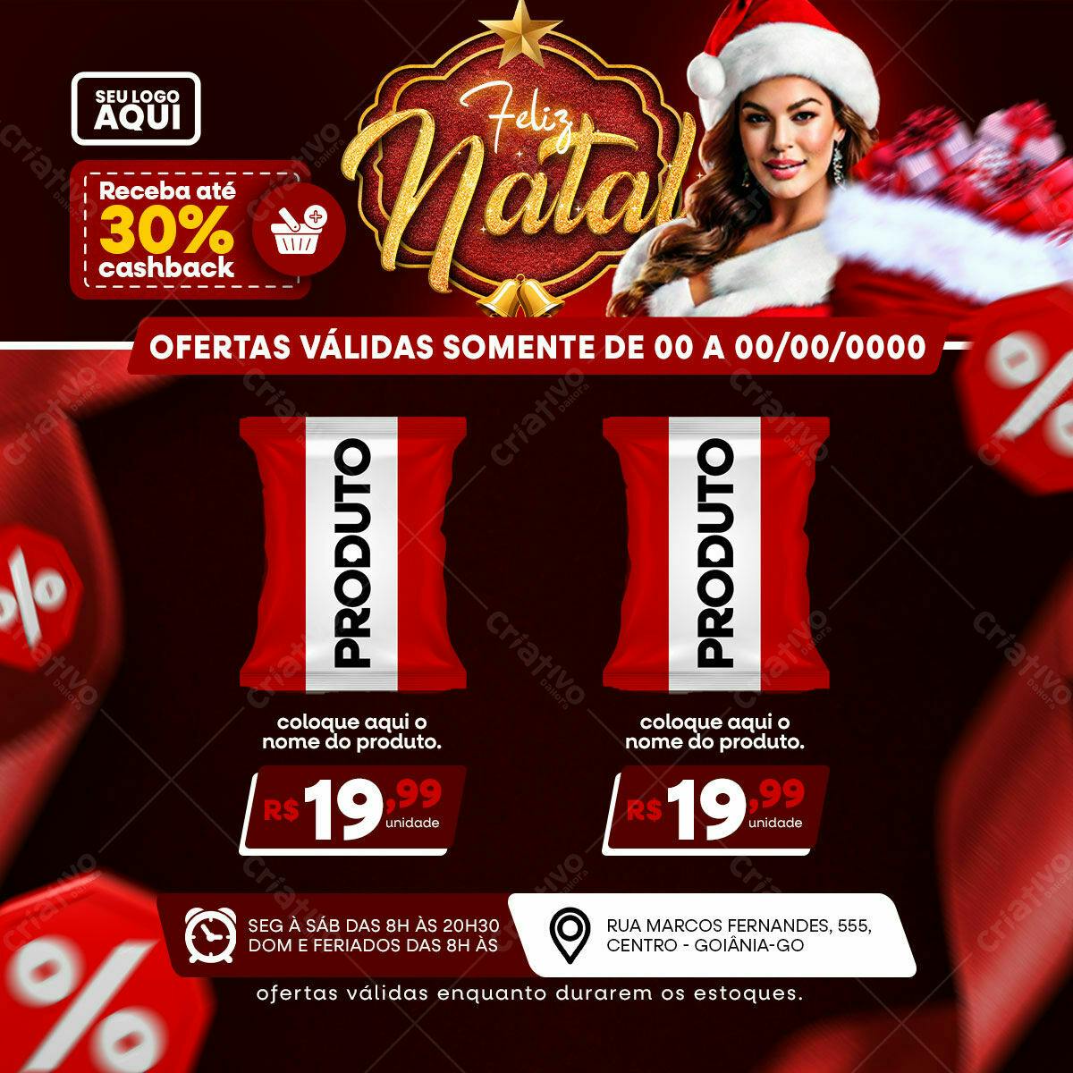Flyer Natalino com Oferta de Cashback PSD Editável