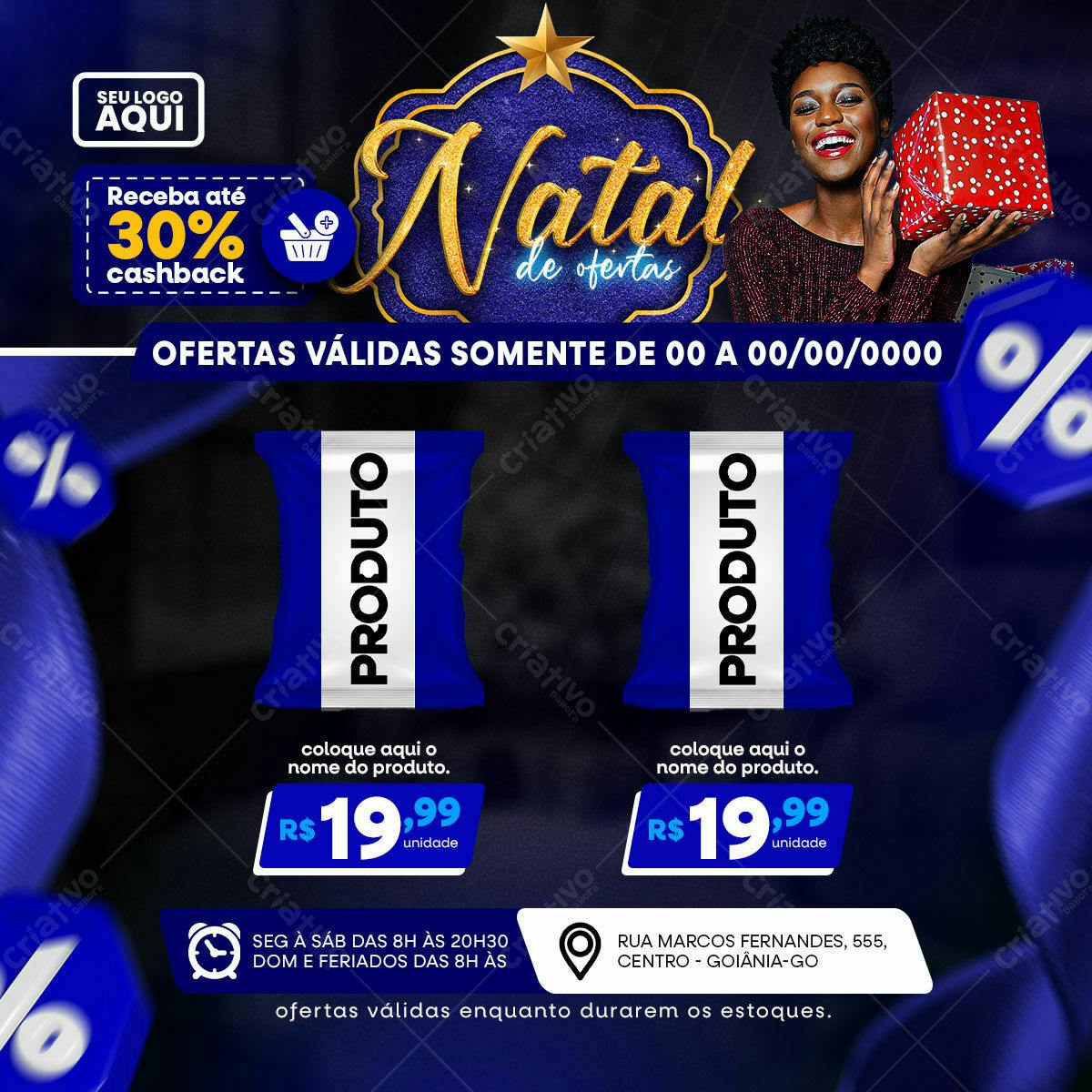 Flyer Natal de Ofertas PSD Editável