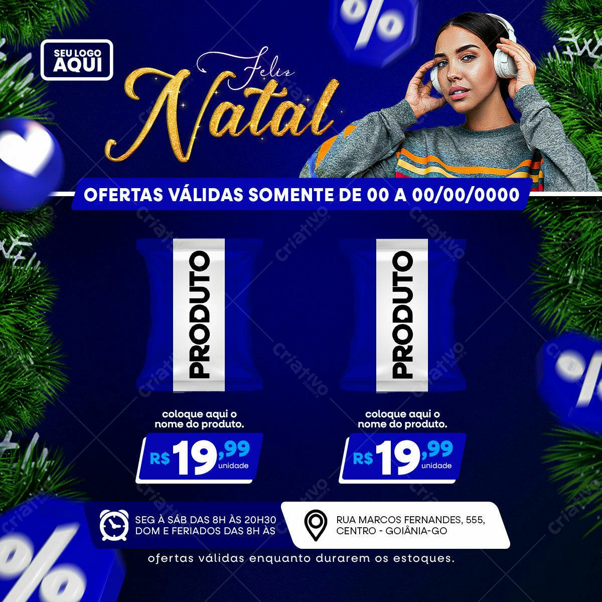 Flyer Natalino para Promoção de Fim de Ano PSD Editável