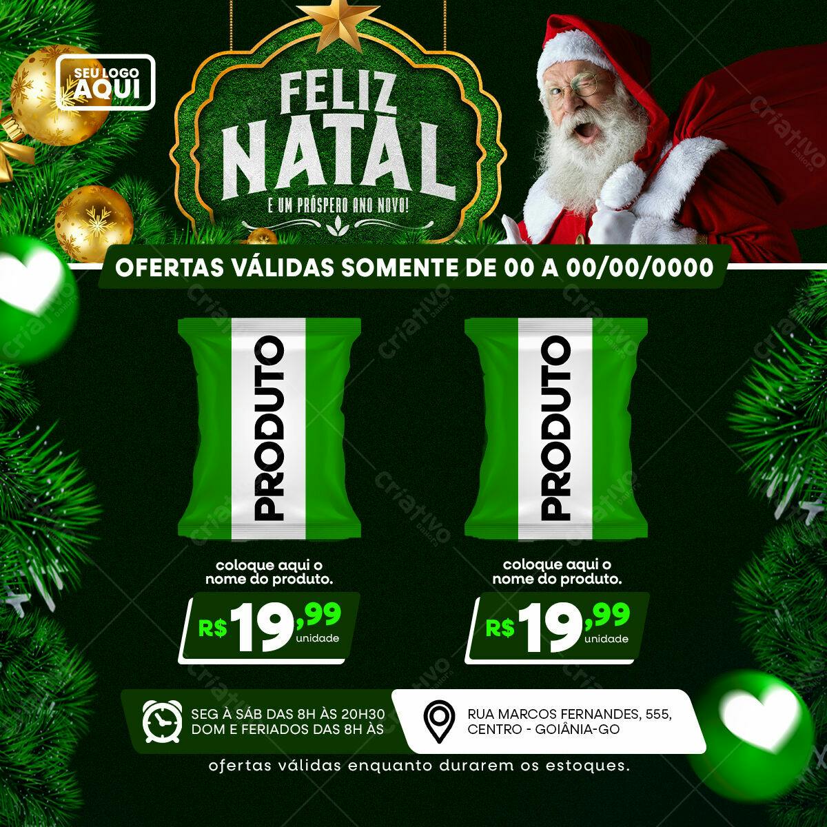 Flyer Natalino com Papai Noel PSD Editável