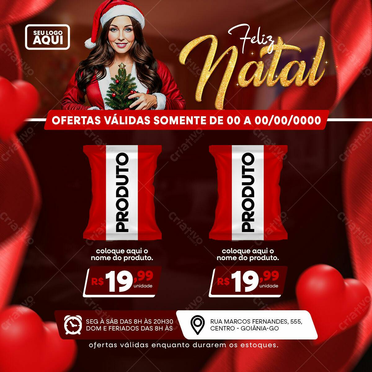 Flyer Natalino com Promoção de Produto PSD Editável