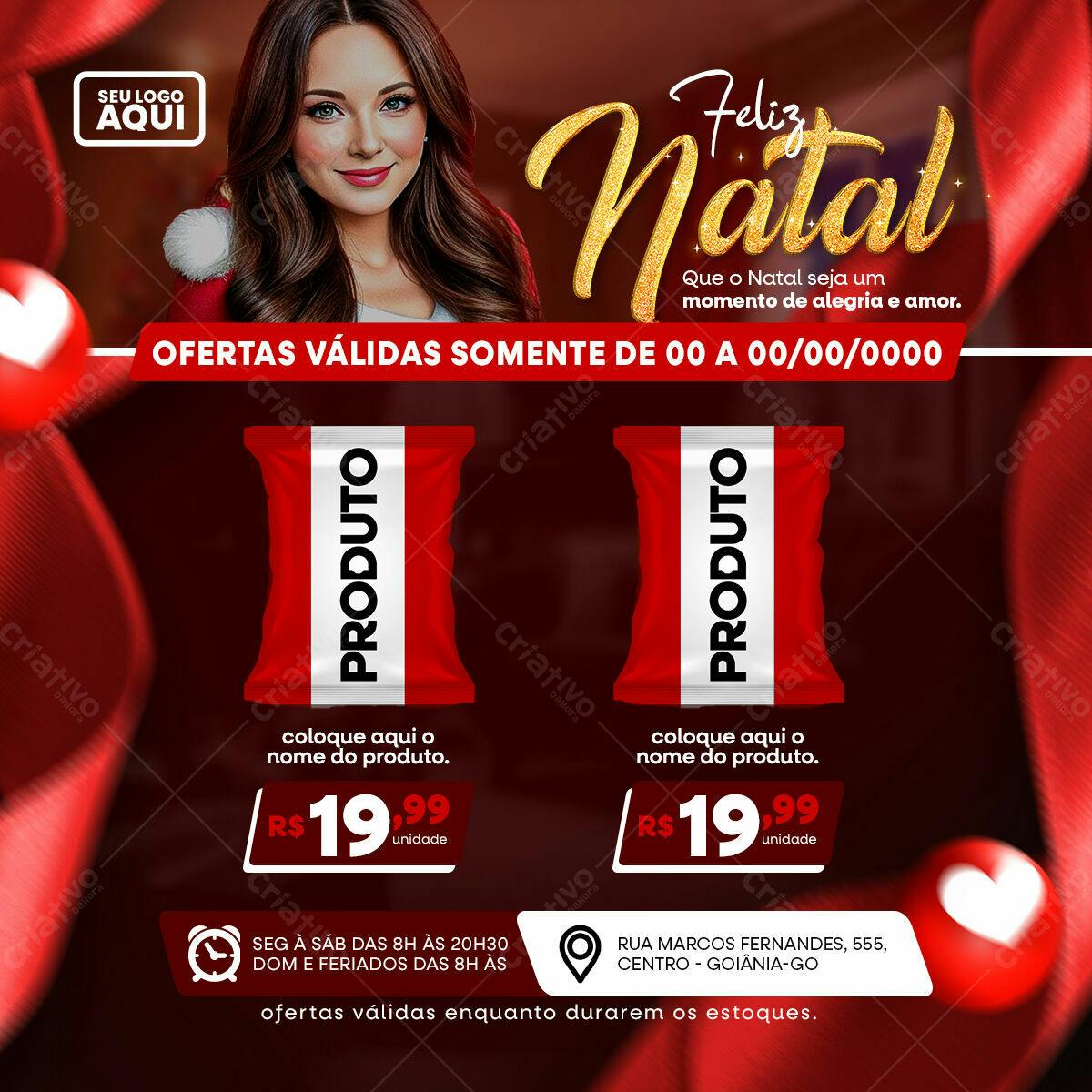 Flyer de Natal com Ofertas PSD Editável