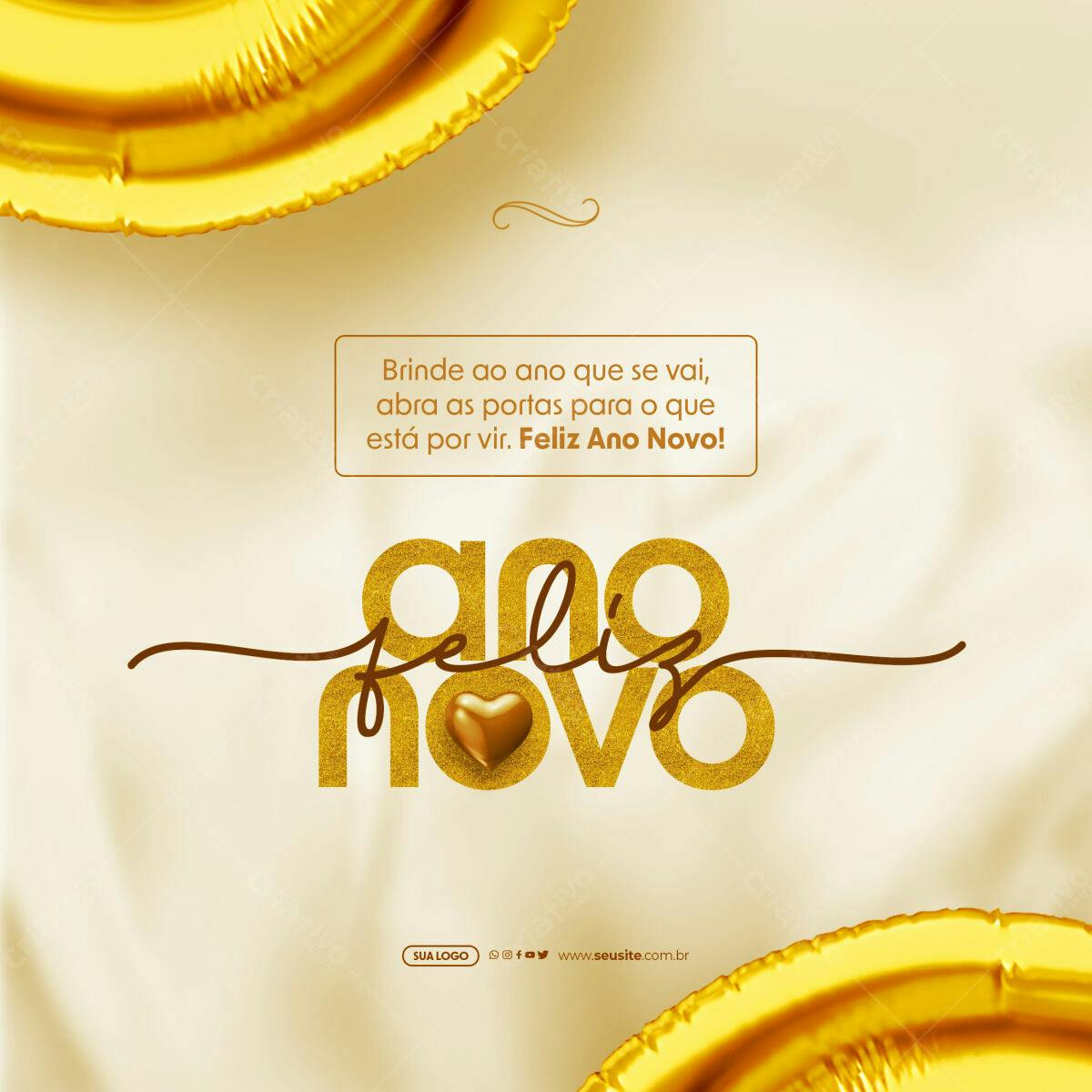 Postagem Feliz Ano Novo PSD Editável