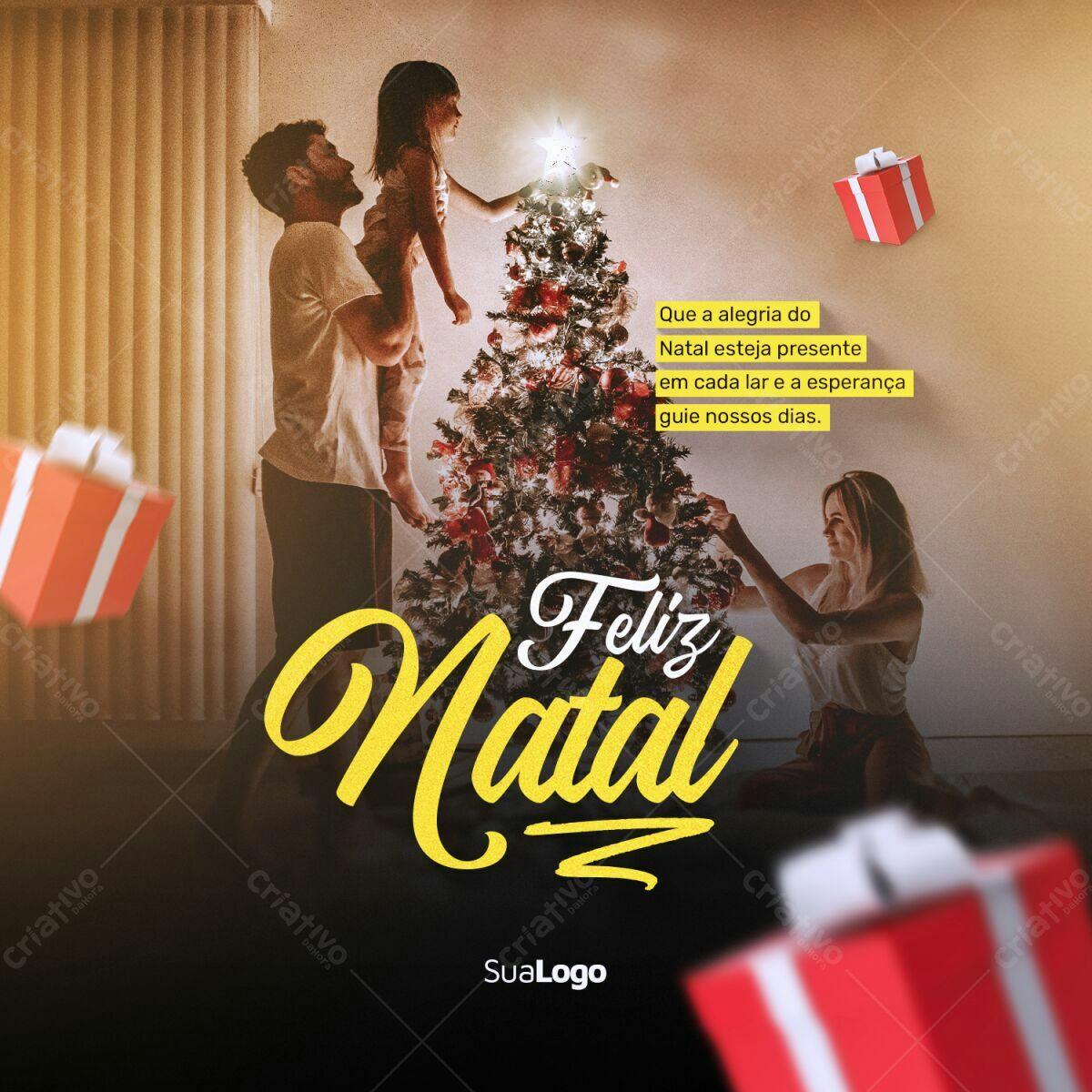 Postagem de Natal Família PSD Editável