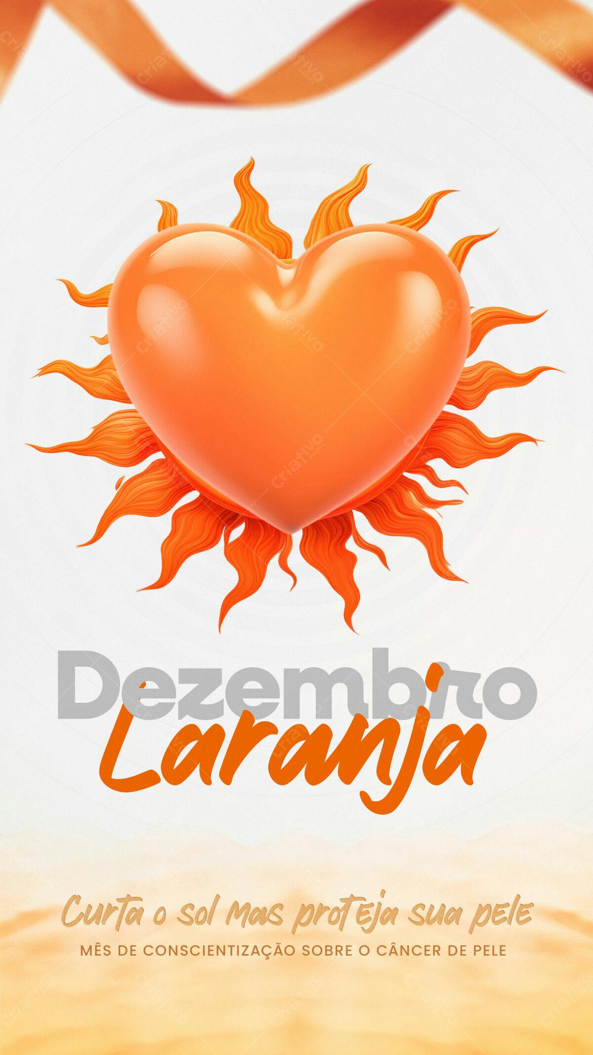 Flyer Dezembro Laranja PSD Editável