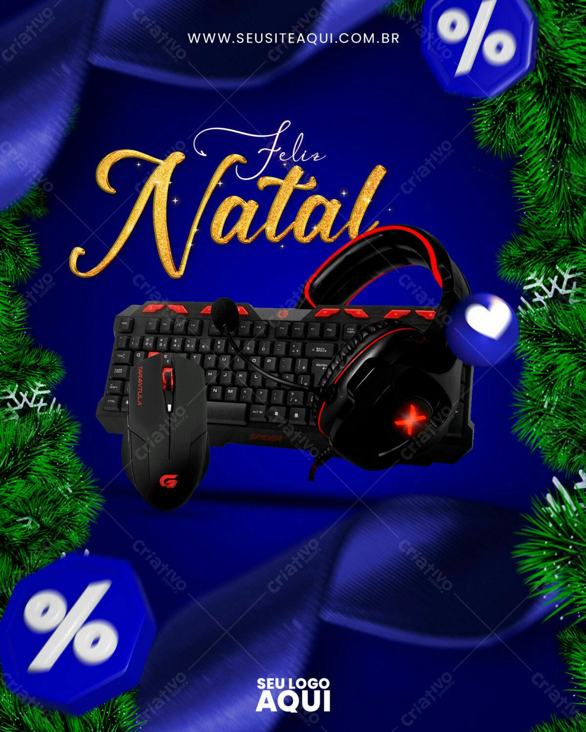 Flyer Natalino para Promoção de Games PSD Editável
