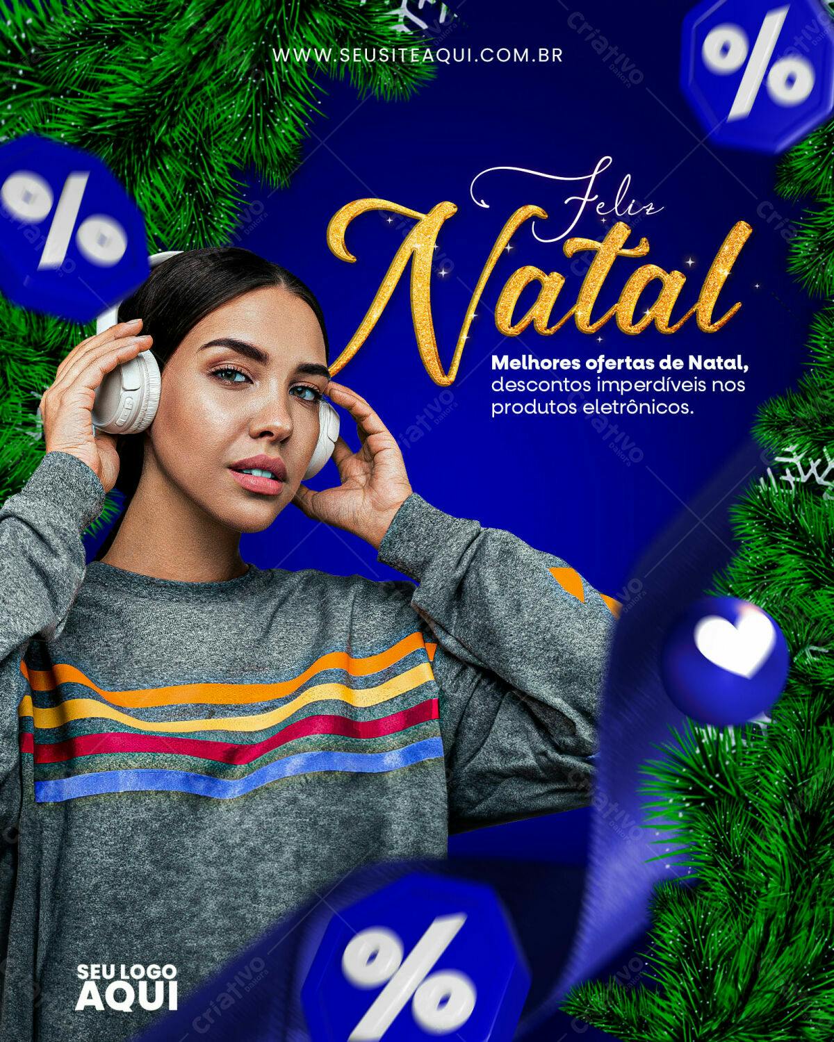 Flyer de Natal para Promoção de Eletrônicos PSD Editável