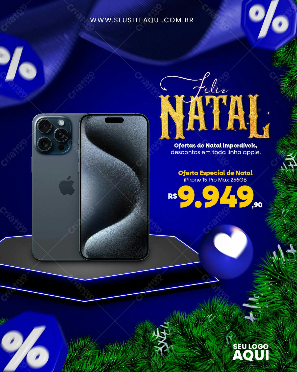 Flyer de Natal com iPhone PSD Editável