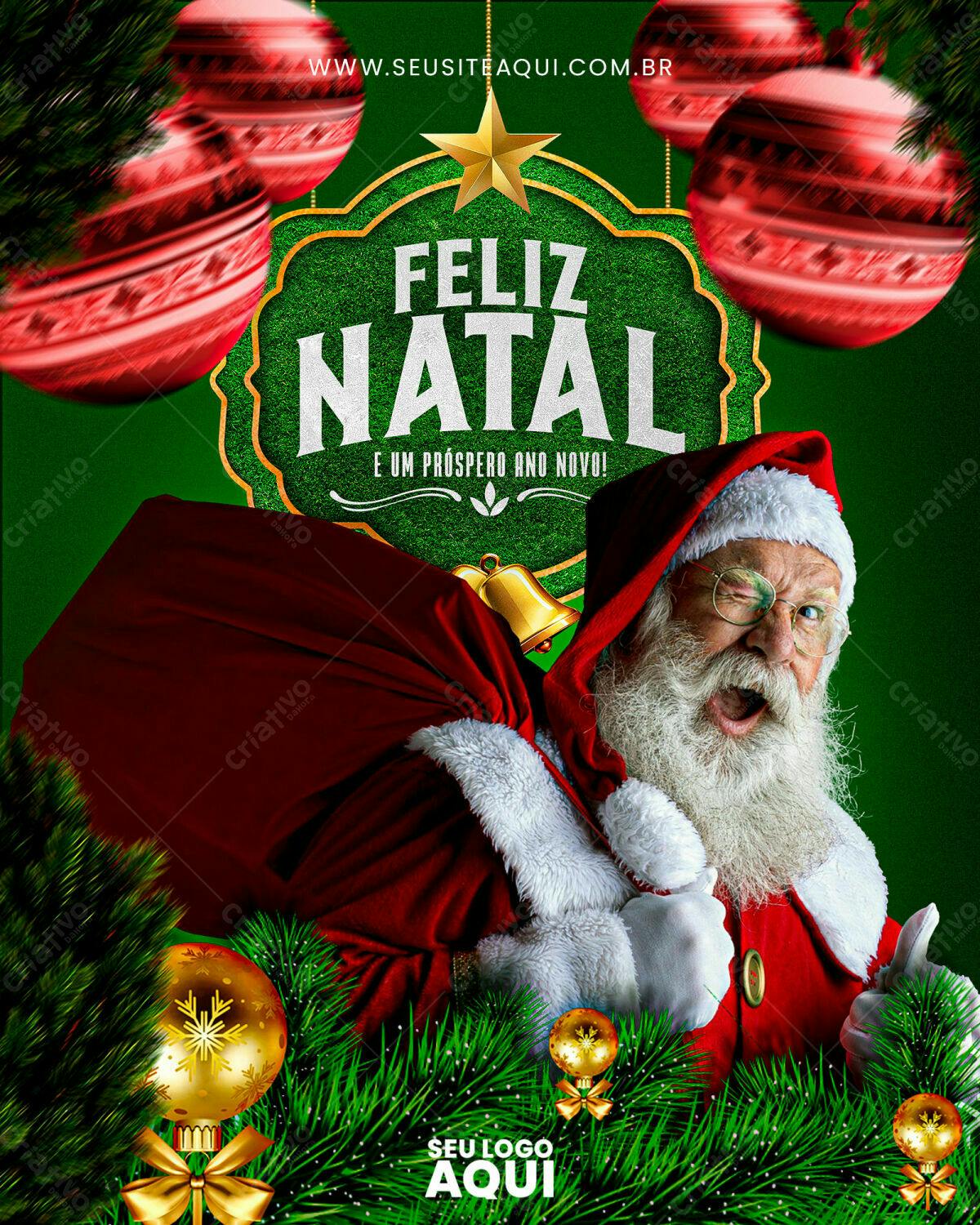 Flyer Natalino com Papai Noel PSD Editável