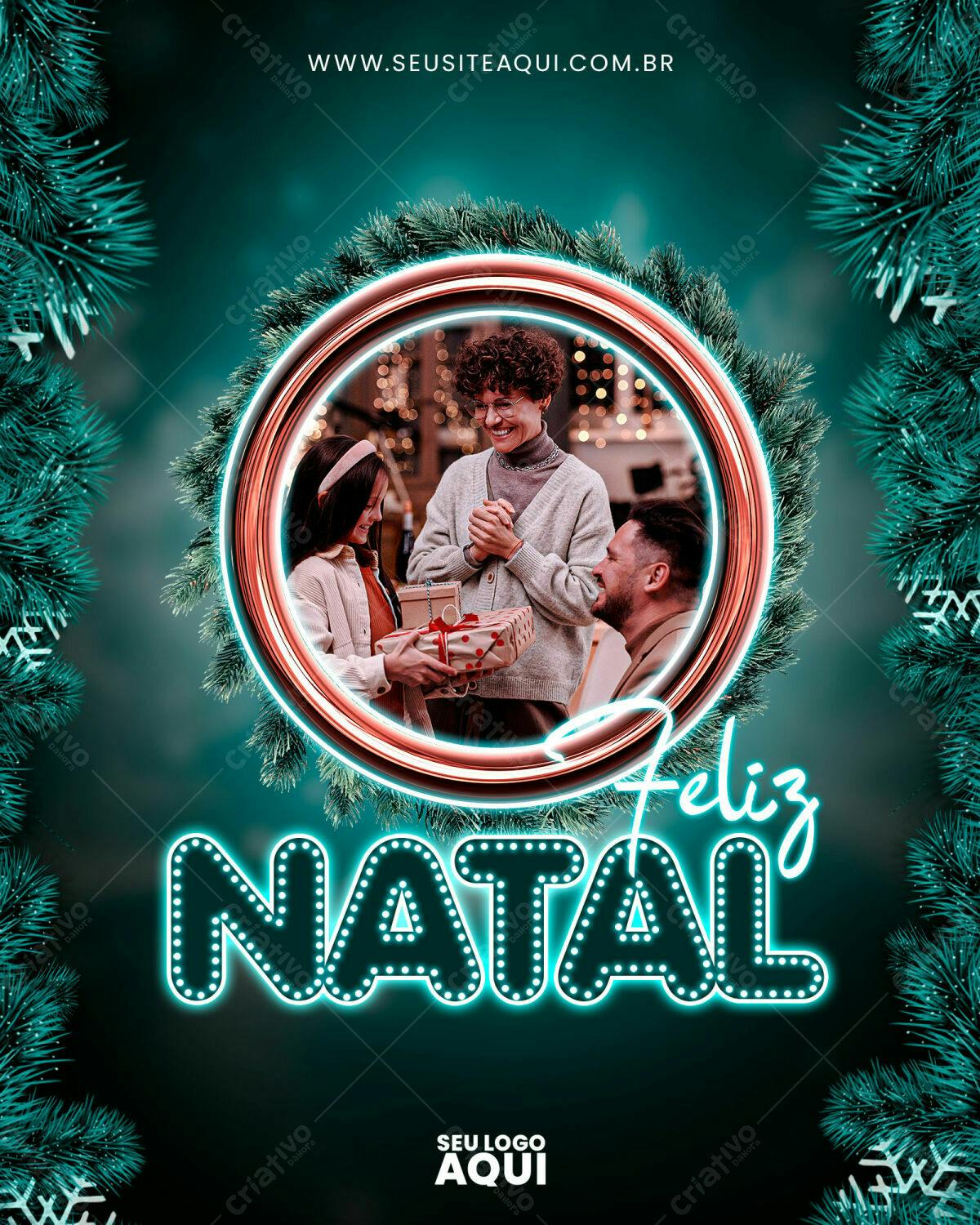 Flyer de Natal com Família PSD Editável