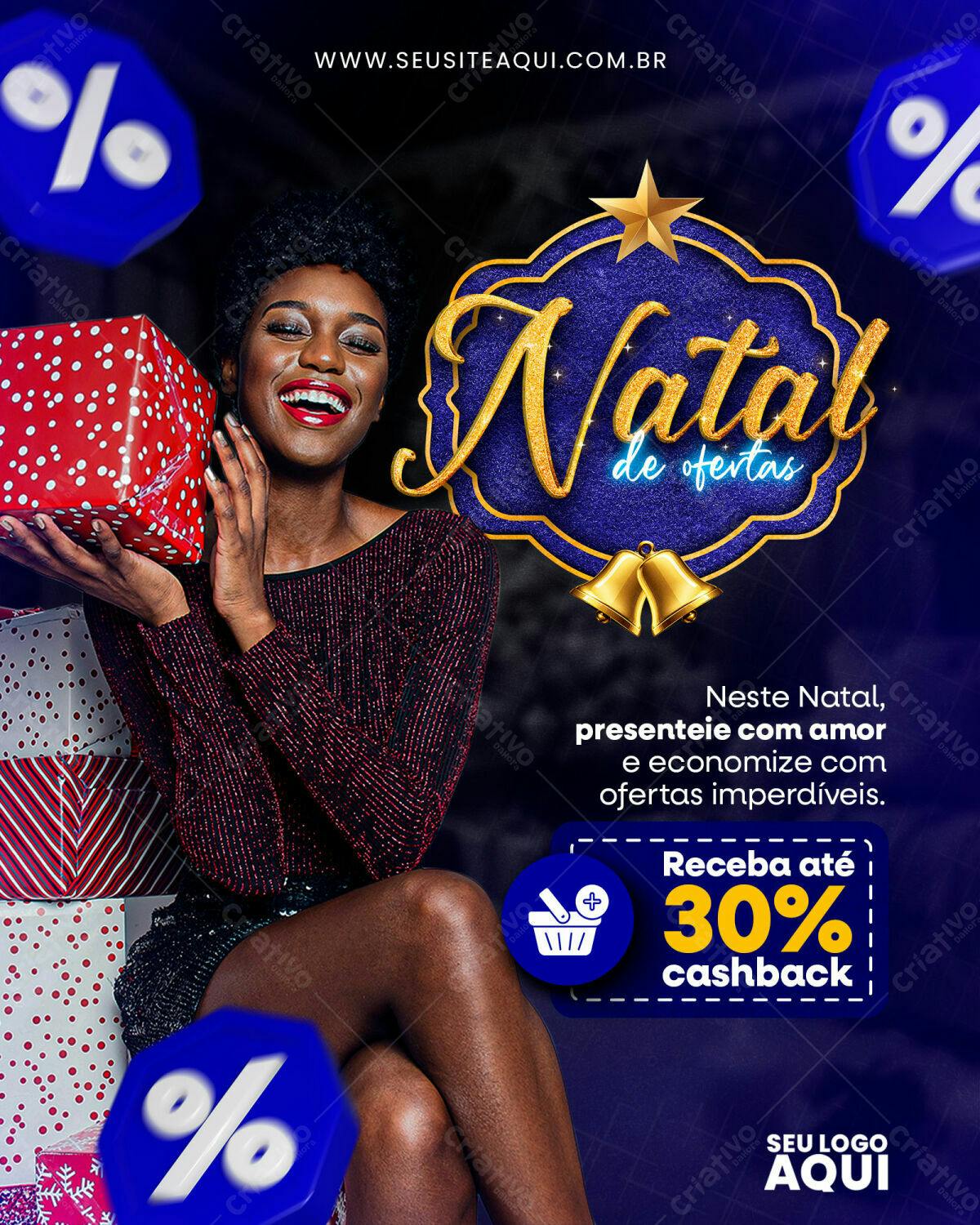 Flyer Natalino com Ofertas PSD Editável