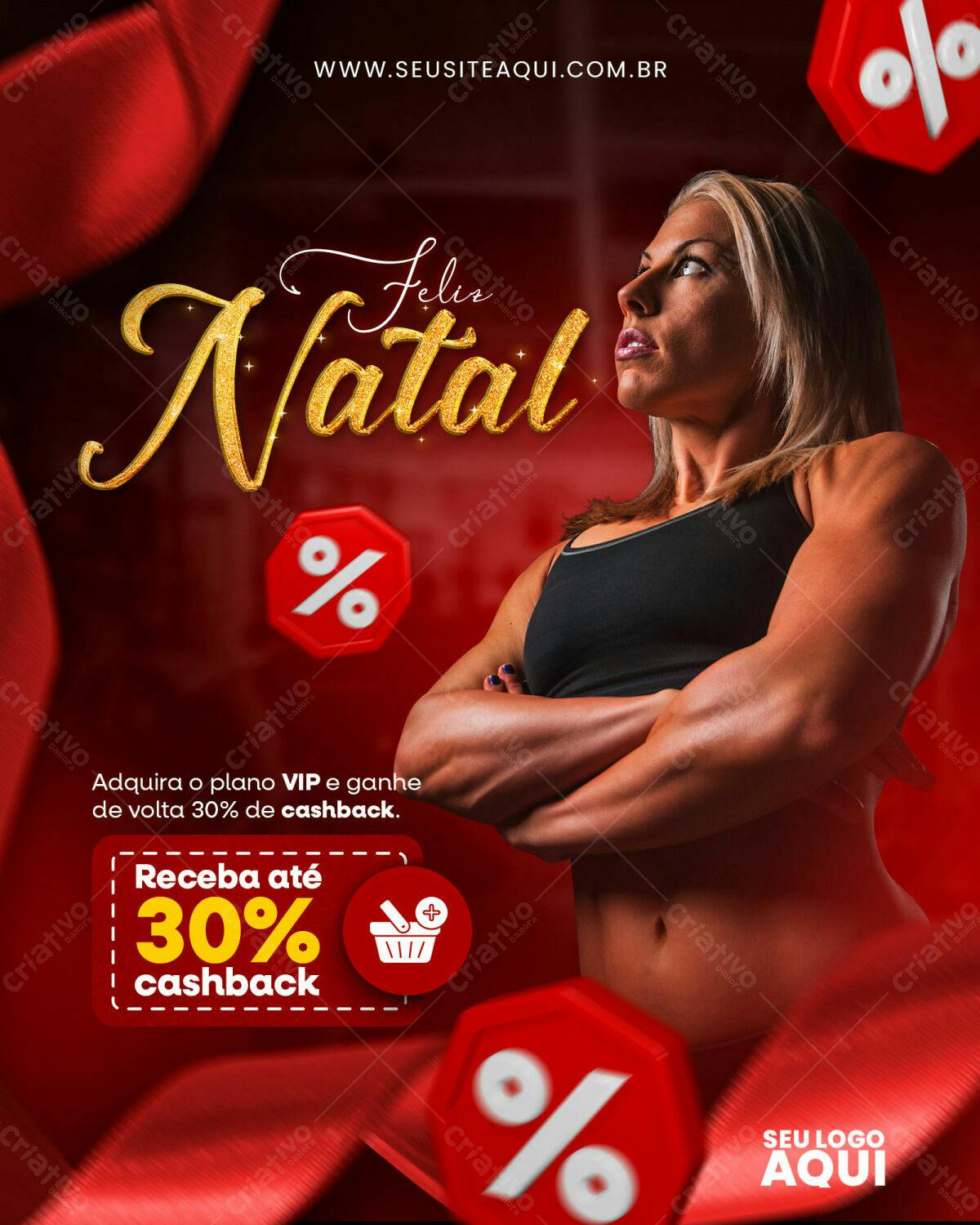 Flyer Natalino Promoção Academia PSD Editável